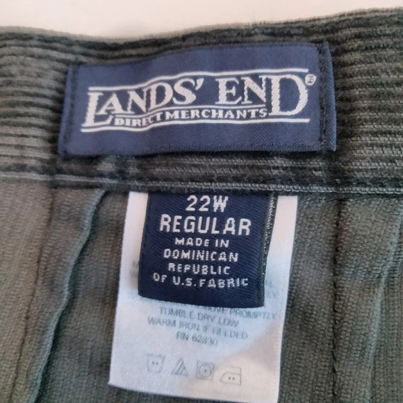 Lands’ End Womens 22W Carbo Brown Corduroy Straight leg Pants - Picture 3 of 10